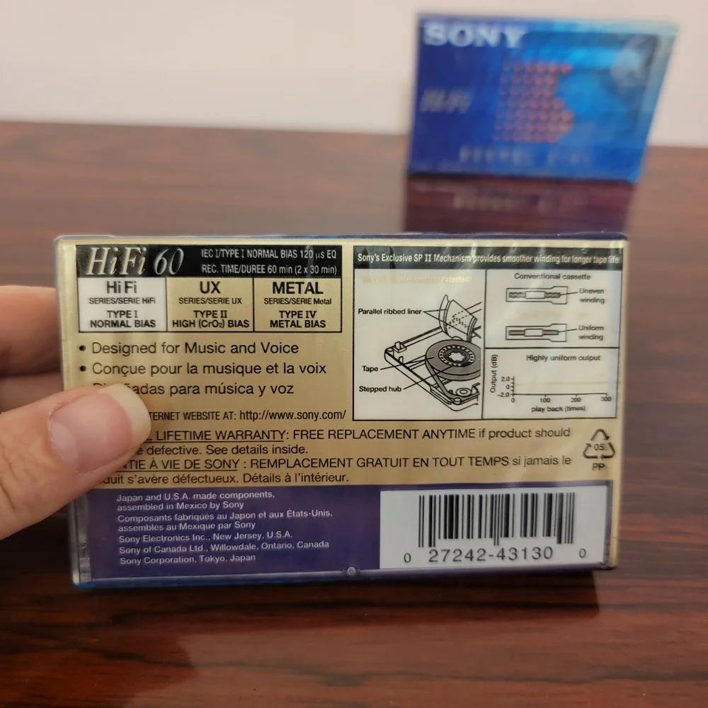 Sony HiFi 60 Audio Cassettes in Blue‎ Packaging Lot Of 2